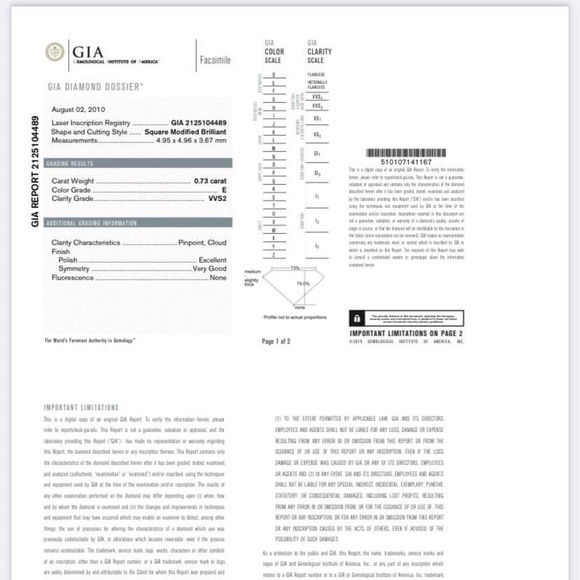 Princess cut Diamond solitaire engagement ring - Picture 7 of 7